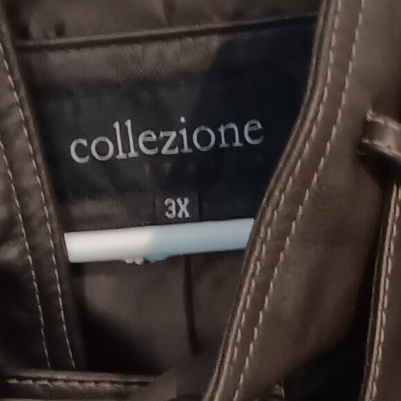 Collezione Italia Woman’s Italian leather Brown biker jacket Beautiful SZ 3X - Picture 9 of 9